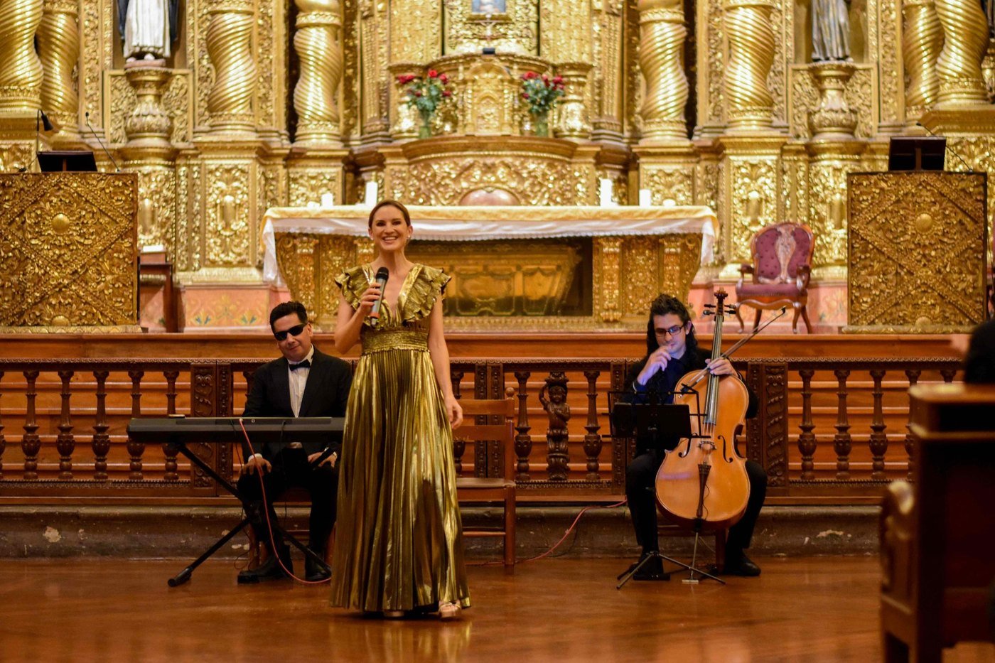 A private concert inside the Iglesia de la Compañía de Jesús, Quito