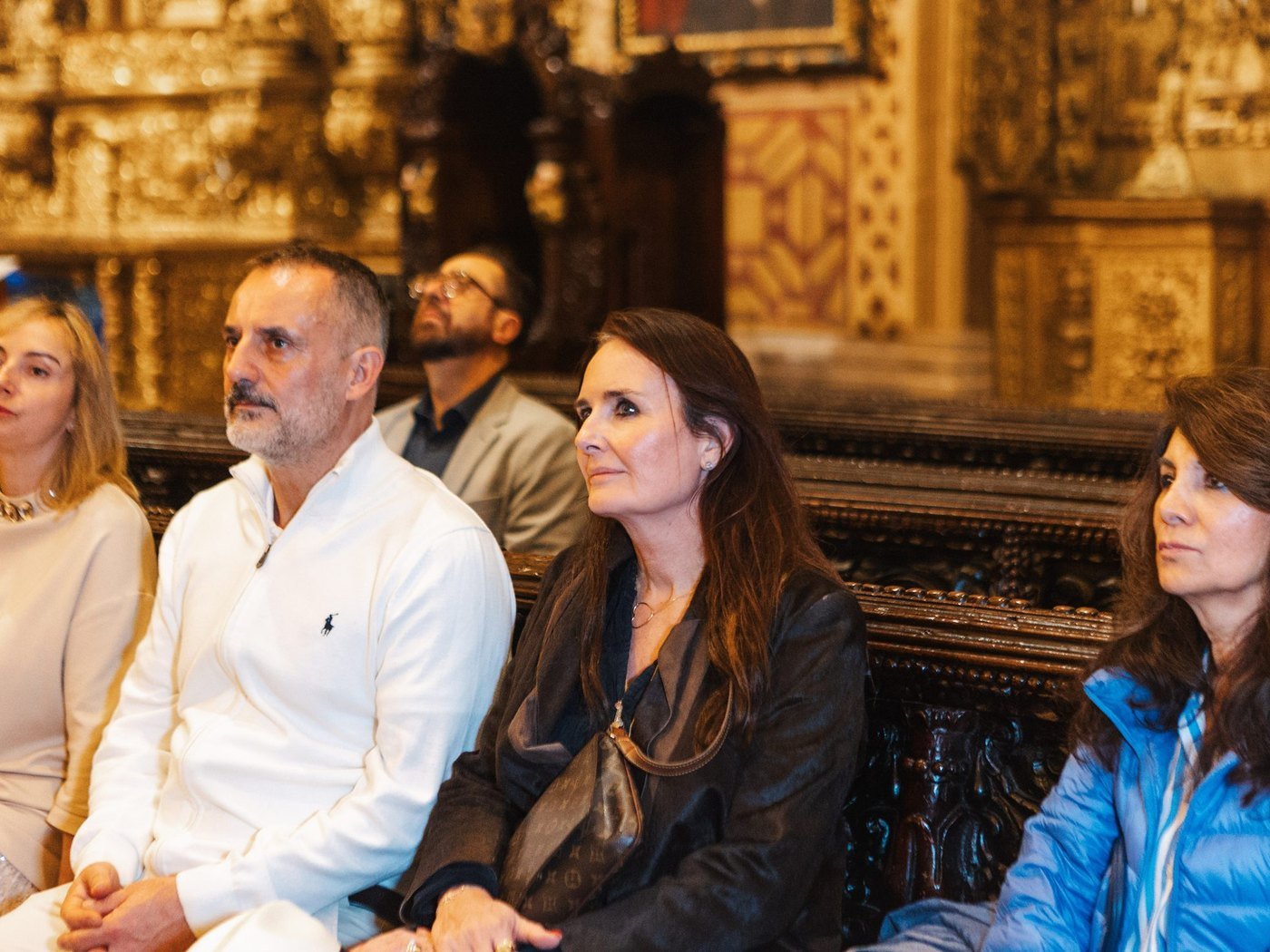Travelers at a private visit inside La Compañía de Jesús, Quito