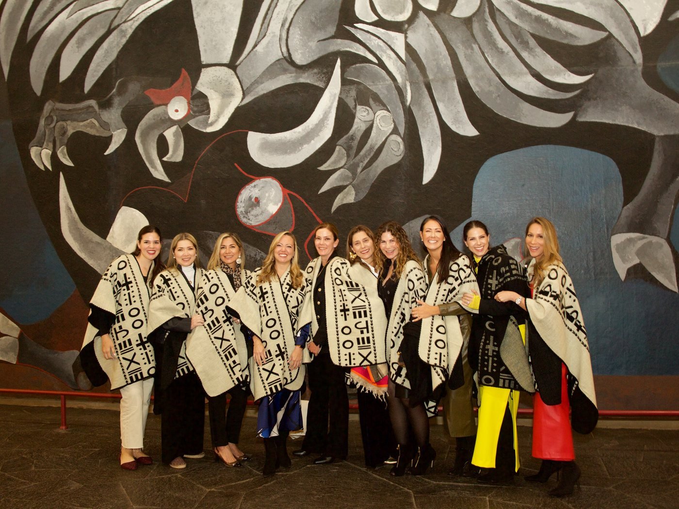The group at the mural