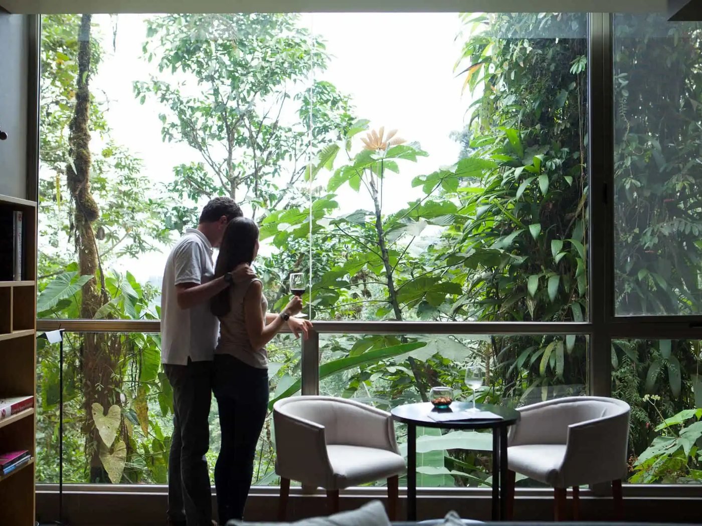Lounge with forest views