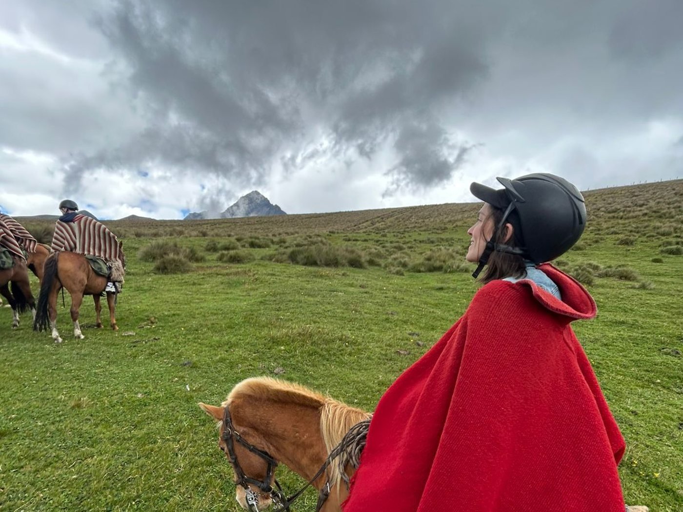 Andean poncho on the ride