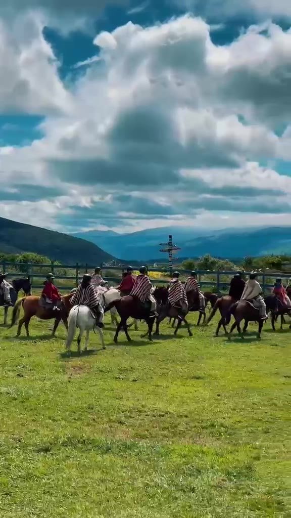Guests riding at a Cotopaxi hacienda and exploring Mindo