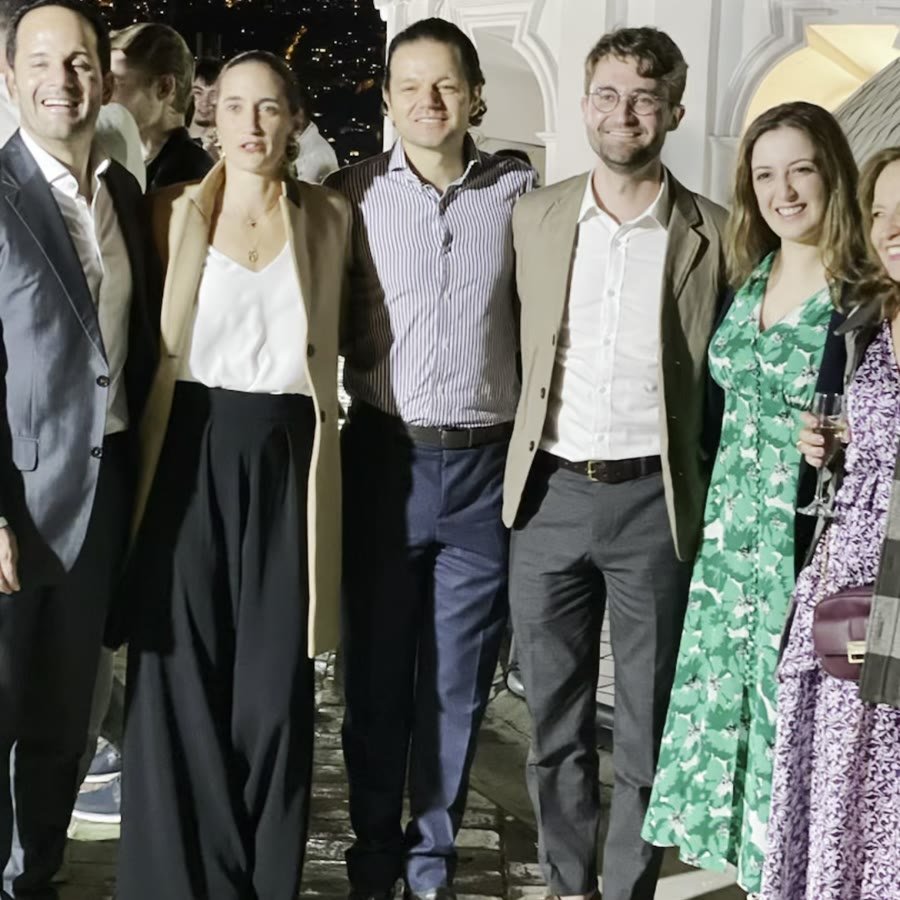 Guests gathered at an evening celebration